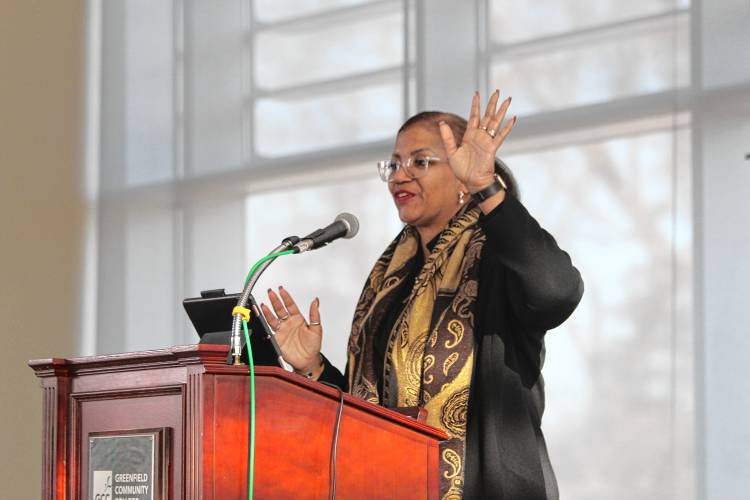 Greenfield Community College Title IX Coordinator and Affirmative Action Officer La Wanza Lett-Brewington served as the keynote speaker for GCC’s 25th annual Martin Luther King Jr. Day celebration.