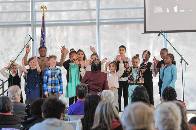 Kids from the youth group Twice as Smart performed songs during Greenfield Community College’s 25th annual Martin Luther King Jr. Day celebration.