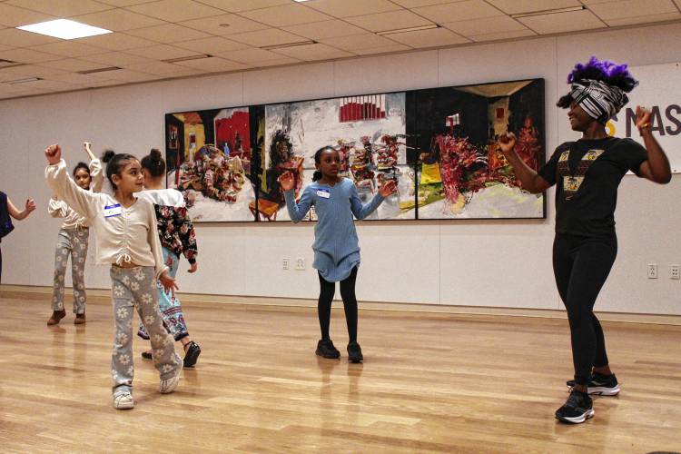 African dancing was one of several workshops offered during Greenfield Community College’s 25th annual Martin Luther King Jr. Day celebration.