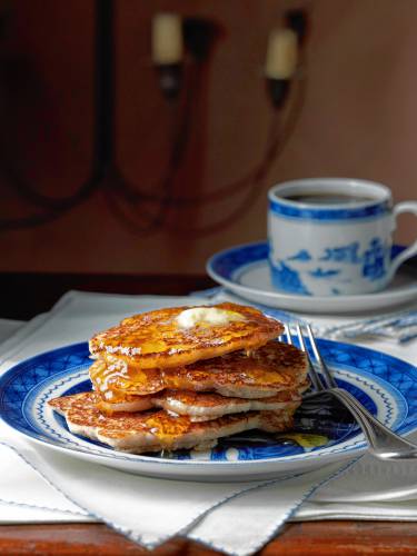 Hoe cakes can be made using bacon fat or, for those wanting a healthier alternative, some butter.