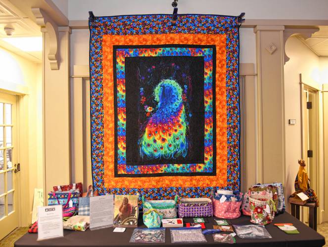 Greenfield fabric artist Alicia Rhodes has her work on display at Greenfield Savings Bank’s Turners Falls branch on Avenue A throughout March.