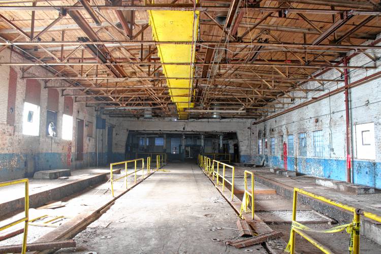 Inside of the former International Paper mill in Erving. 