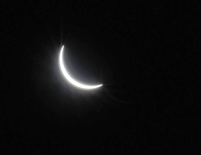 The eclipse as seen near peak from Northfield.