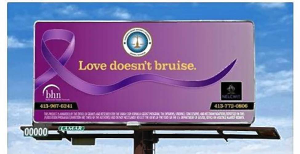 This billboard will be displayed for the month of April on the Mohawk Trail near the Interstate 91 rotary in Greenfield.